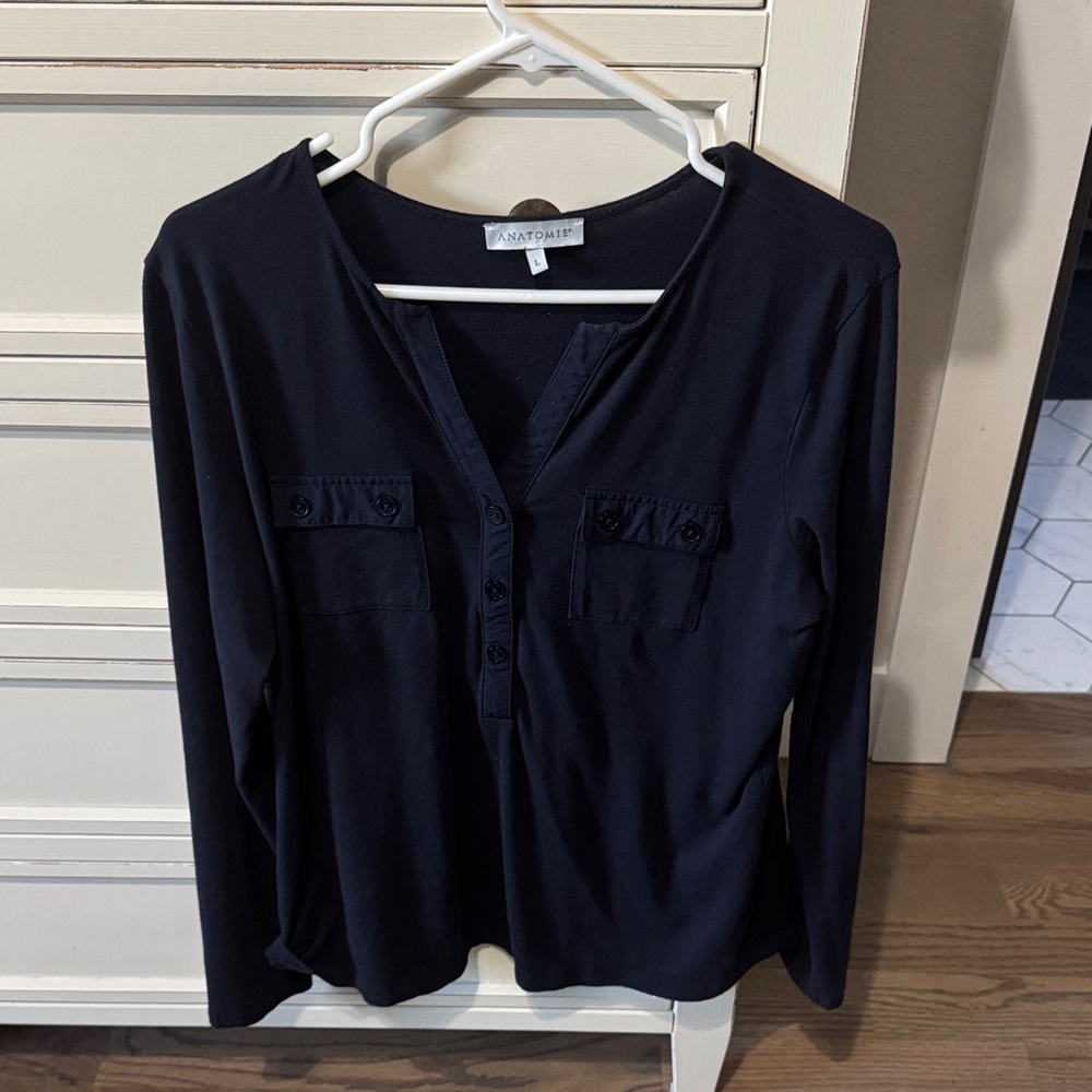 Anatomie Midnight Blue V-Neck Top
